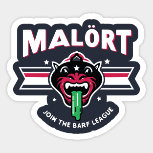 Malort: Join the Barf League - Cat Sticker